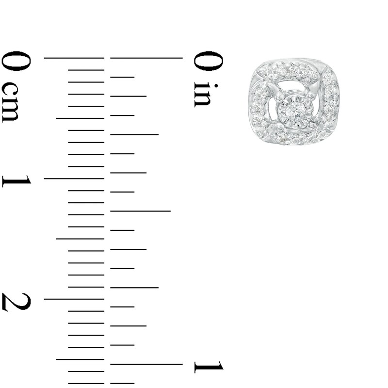 0.15 CT. T.W. Diamond Cushion-Shaped Frame Stud Earrings in Sterling Silver