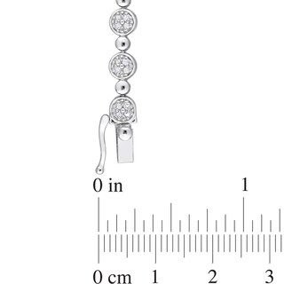 0.50 CT. T.W. Multi-Diamond Alternating Bead Link Bracelet in Sterling Silver – 7.5"