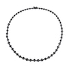 CT. T.W. Black Multi-Diamond Alternating Bead Link Necklace in Sterling Silver with Black Rhodium Plate – 17