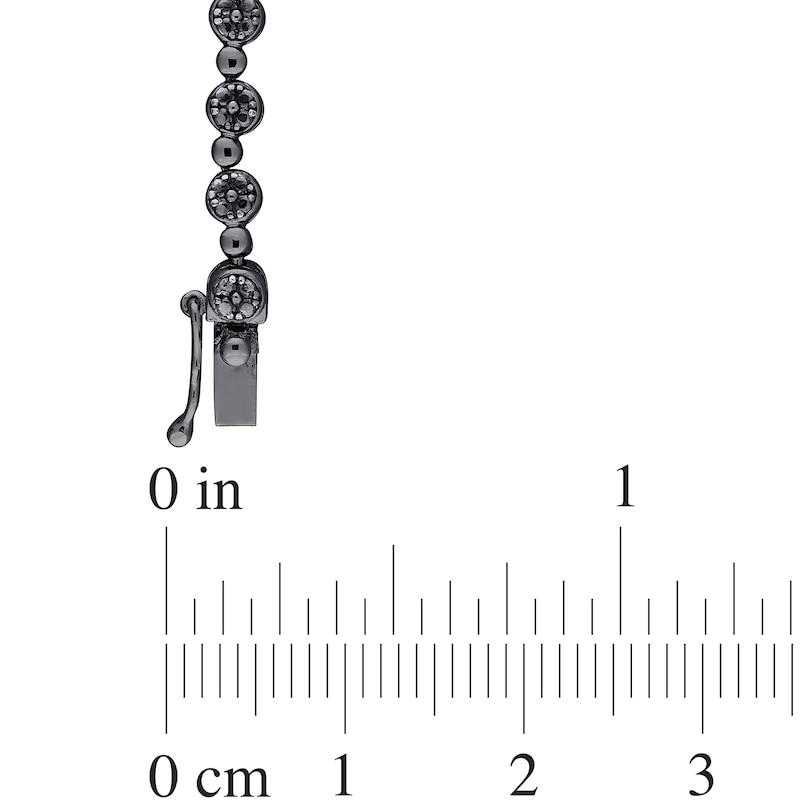 1.00 CT. T.W. Black Multi-Diamond Alternating Bead Link Necklace in Sterling Silver with Black Rhodium Plate – 17"