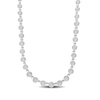 Thumbnail Image 1 of 0.50 CT. T.W. Multi-Diamond Alternating Bead Link Necklace in Sterling Silver – 17"