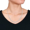 0.50 CT. T.W. Multi-Diamond Alternating Bead Link Necklace in Sterling Silver – 17"