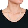 Thumbnail Image 2 of 0.50 CT. T.W. Multi-Diamond Alternating Bead Link Necklace in Sterling Silver – 17"