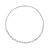 Thumbnail Image 3 of 0.50 CT. T.W. Multi-Diamond Alternating Bead Link Necklace in Sterling Silver – 17"