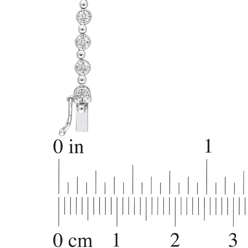 Main Image 4 of 0.50 CT. T.W. Multi-Diamond Alternating Bead Link Necklace in Sterling Silver – 17"