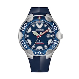 Men's Citizen Eco-Drive® Promaster Diver ORCA Blue Strap Watch with Blue Dial (Model: BN0231-01L)