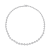 Thumbnail Image 3 of 1.00 CT. T.W. Multi-Diamond Alternating Bead Link Necklace in Sterling Silver – 17"