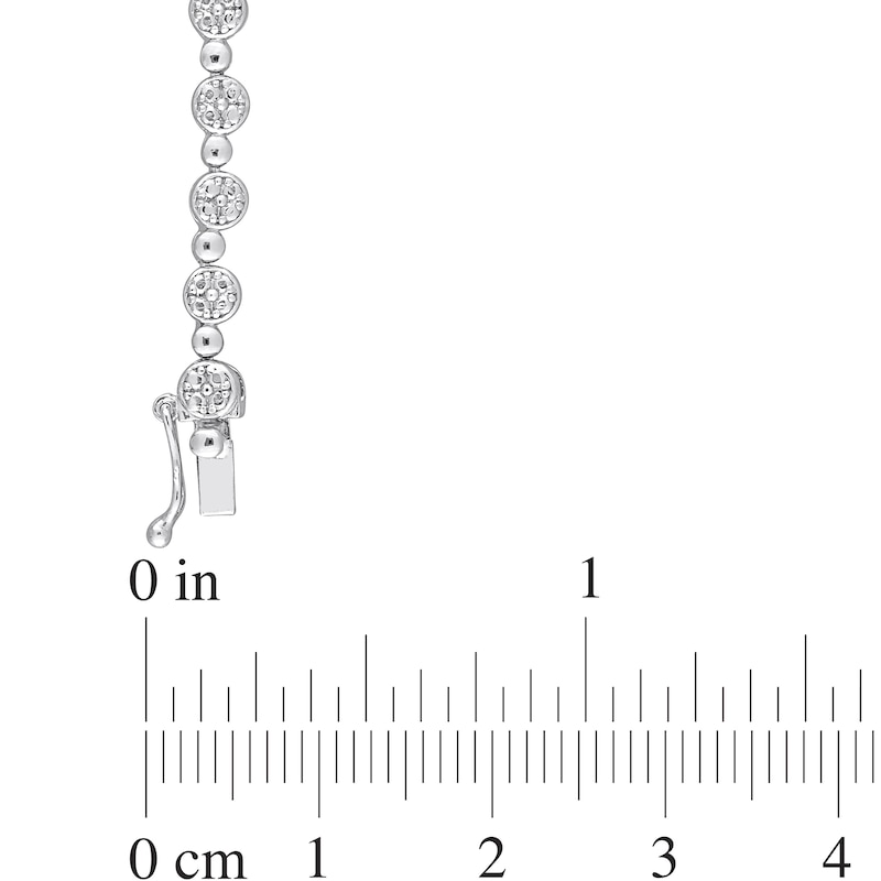 Main Image 4 of 1.00 CT. T.W. Multi-Diamond Alternating Bead Link Necklace in Sterling Silver – 17"