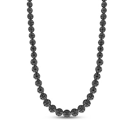 0.99 CT. T.W. Black Diamond Graduated Tennis Necklace in Sterling Silver with Black Rhodium Plate – 17"
