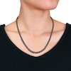 Thumbnail Image 2 of 0.99 CT. T.W. Black Diamond Graduated Tennis Necklace in Sterling Silver with Black Rhodium Plate – 17"