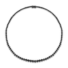 Thumbnail Image 3 of 0.99 CT. T.W. Black Diamond Graduated Tennis Necklace in Sterling Silver with Black Rhodium Plate – 17"