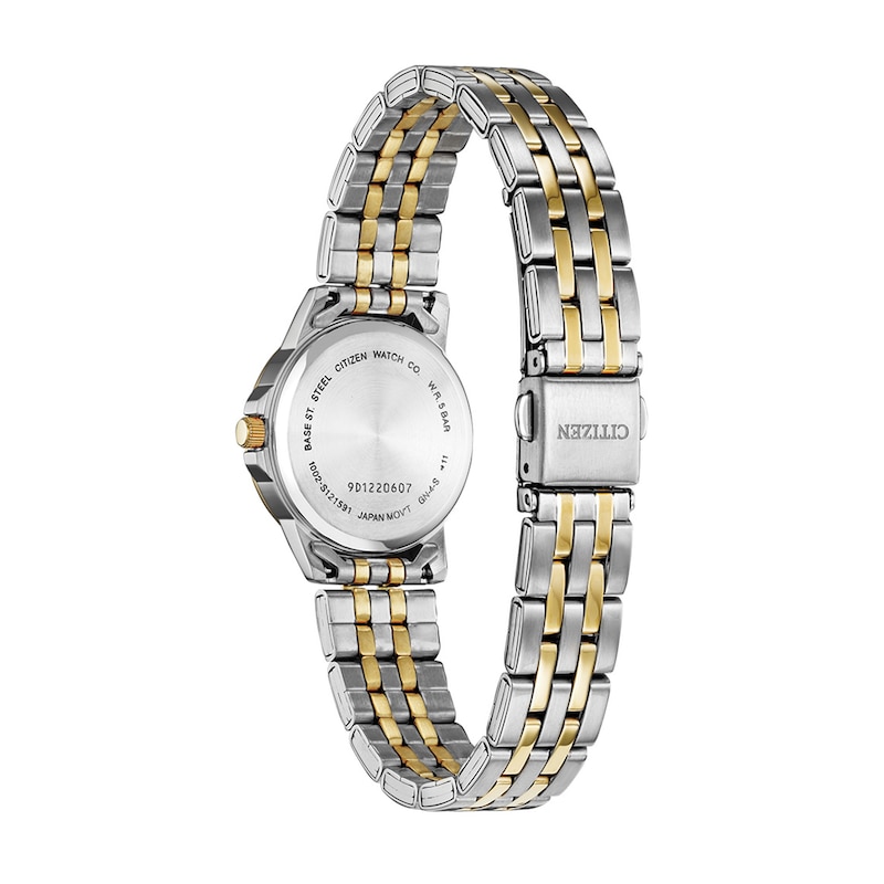 Main Image 2 of Ladies' Citizen Quartz Classic Two-Tone Watch with Silver-Tone Dial (Model: EQ0605-53A)