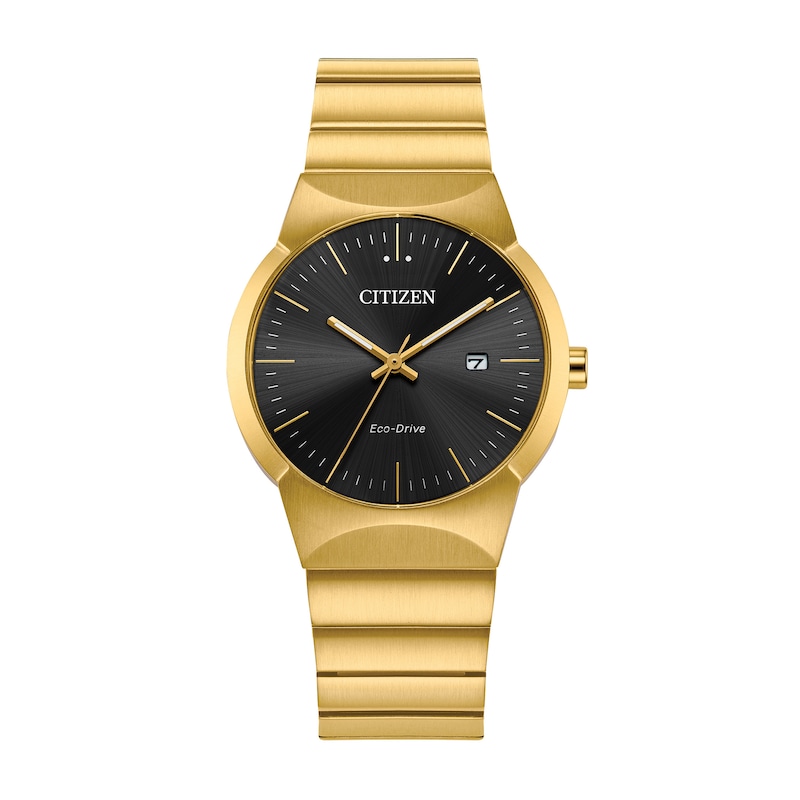 Ladies' Citizen Eco-Drive® Axiom Gold-Tone Watch with Black Dial (Model: EW2672-58E)|Peoples Jewellers