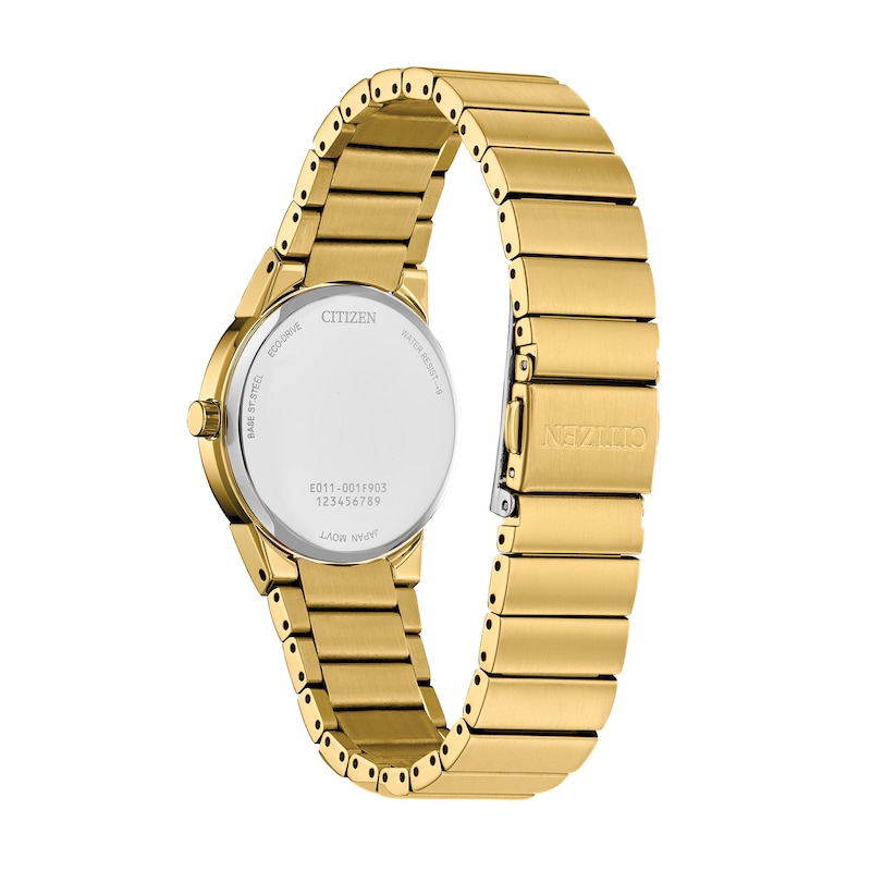 Ladies' Citizen Eco-Drive® Axiom Gold-Tone Watch with Black Dial (Model: EW2672-58E)