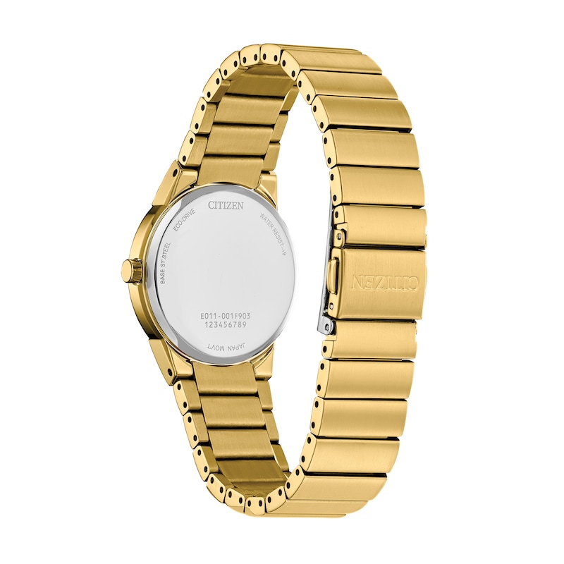 Main Image 2 of Ladies' Citizen Eco-Drive® Axiom Gold-Tone Watch with Black Dial (Model: EW2672-58E)