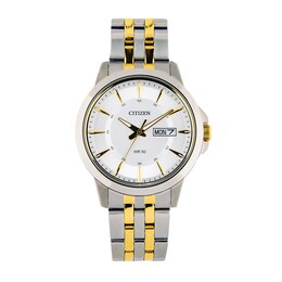 Men's Citizen Quartz Classic Two-Tone Watch with Silver-Tone Dial (Model: BF2018-52A)