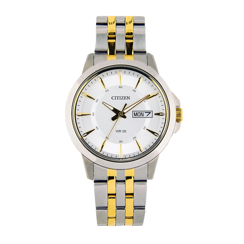 Main Image 1 of Men's Citizen Quartz Classic Two-Tone Watch with Silver-Tone Dial (Model: BF2018-52A)