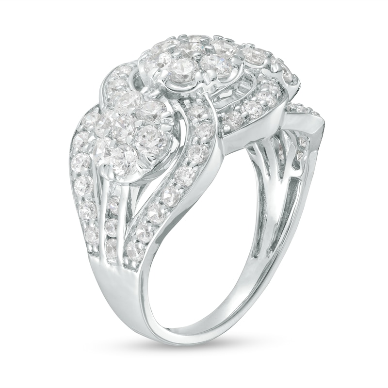 2.00 CT. T.W. Multi-Diamond Bypass Trio Ring in 10K White Gold