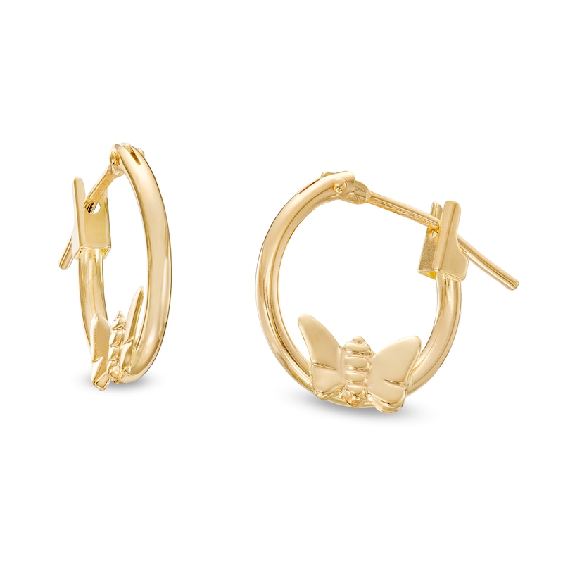 Child's Butterfly Hoop Earrings in 14K Gold|Peoples Jewellers