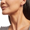 Thumbnail Image 1 of 0.32 CT. T.W. Baguette and Round Diamond Teardrop-Shaped Outline Drop Earrings in 10K White Gold