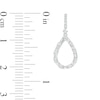 Thumbnail Image 2 of 0.32 CT. T.W. Baguette and Round Diamond Teardrop-Shaped Outline Drop Earrings in 10K White Gold
