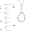 Thumbnail Image 2 of 0.20 CT. T.W. Baguette and Round Diamond Pear-Shaped Outline Pendant in 10K White Gold