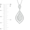 Thumbnail Image 3 of 1.00 CT. T.W. Multi-Diamond Frame Pointed Teardrop Pendant in 10K White Gold