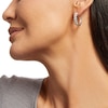 Thumbnail Image 1 of 1.00 CT. T.W. Diamond Twist Hoop Earrings in 10K White Gold