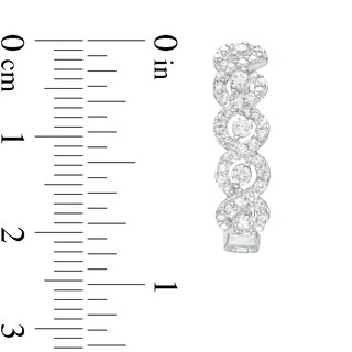 1.00 CT. T.W. Diamond Twist Hoop Earrings in 10K White Gold