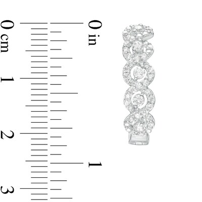 1.00 CT. T.W. Diamond Twist Hoop Earrings in 10K White Gold