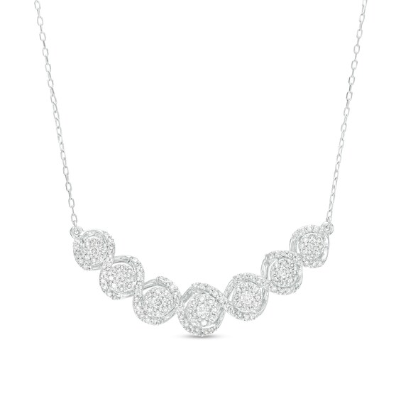 1.00 CT. T.W. Diamond Twist Necklace in 10K White Gold