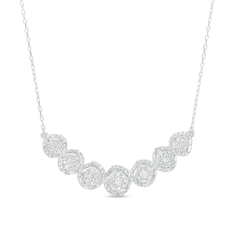 1.00 CT. T.W. Diamond Twist Necklace in 10K White Gold|Peoples Jewellers
