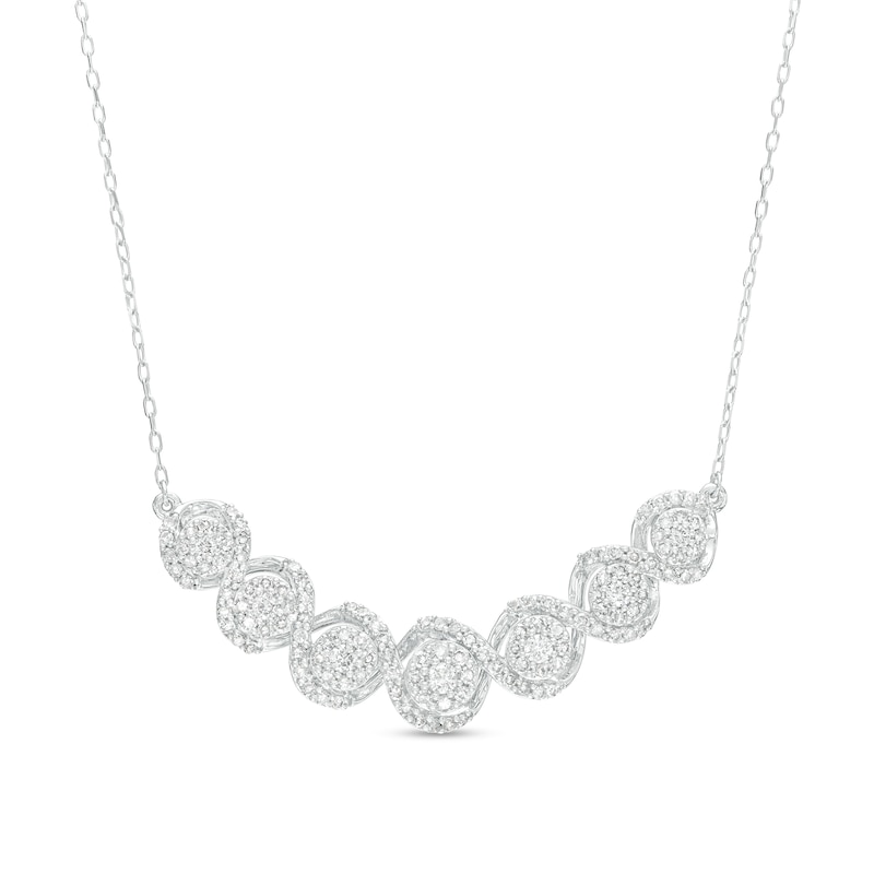 1.00 CT. T.W. Diamond Twist Necklace in 10K White Gold