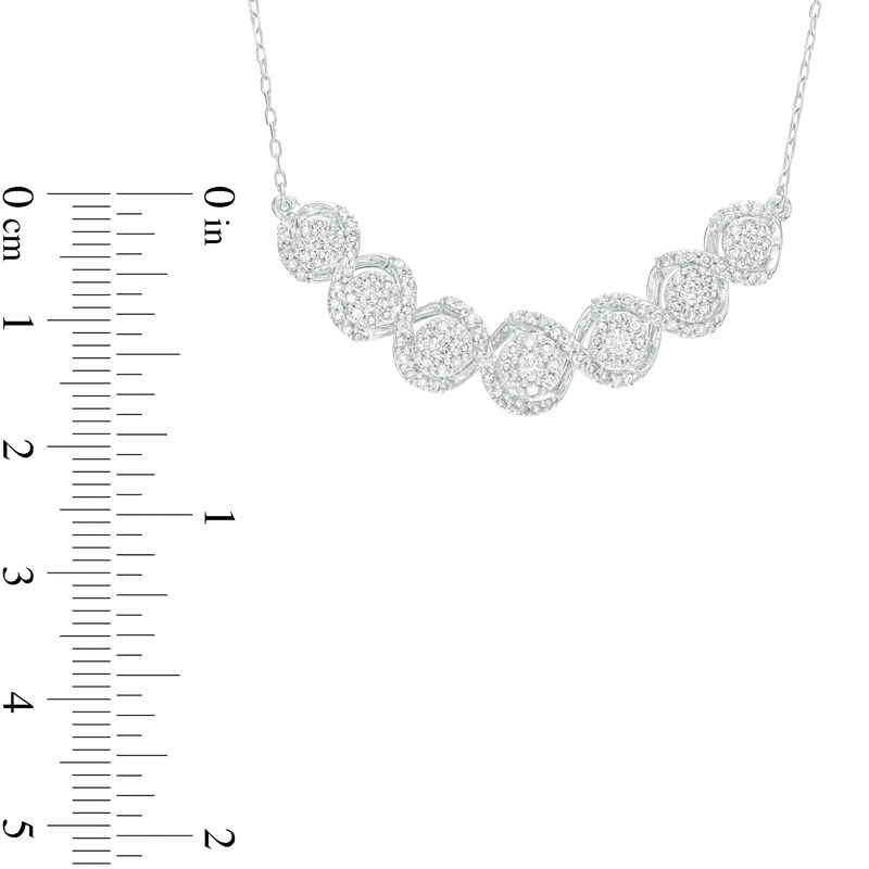 1.00 CT. T.W. Diamond Twist Necklace in 10K White Gold|Peoples Jewellers