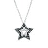 Thumbnail Image 0 of 0.15 CT. T.W. Black and White Diamond Star Pendant in Sterling Silver