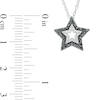 0.15 CT. T.W. Black and White Diamond Star Pendant in Sterling Silver