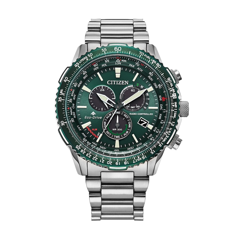 Main Image 1 of Men's Citizen Eco-Drive® Promaster Air Chronograph Watch with Green Dial (Model: CB5004-59W)