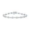 Thumbnail Image 2 of 1.50 CT. T.W. Multi-Diamond Alternating Link Line Bracelet in 10K White Gold - 7.25"