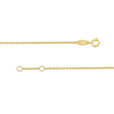 Child's ID with Heart Dangle Station Bracelet in 14K Gold - 6.0"