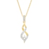 Thumbnail Image 1 of 0.16 CT. T.W. Diamond Twist Flame Pendant in 10K Gold