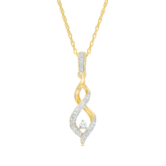 0.16 CT. T.W. Diamond Twist Flame Pendant in 10K Gold