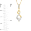 Thumbnail Image 3 of 0.16 CT. T.W. Diamond Twist Flame Pendant in 10K Gold