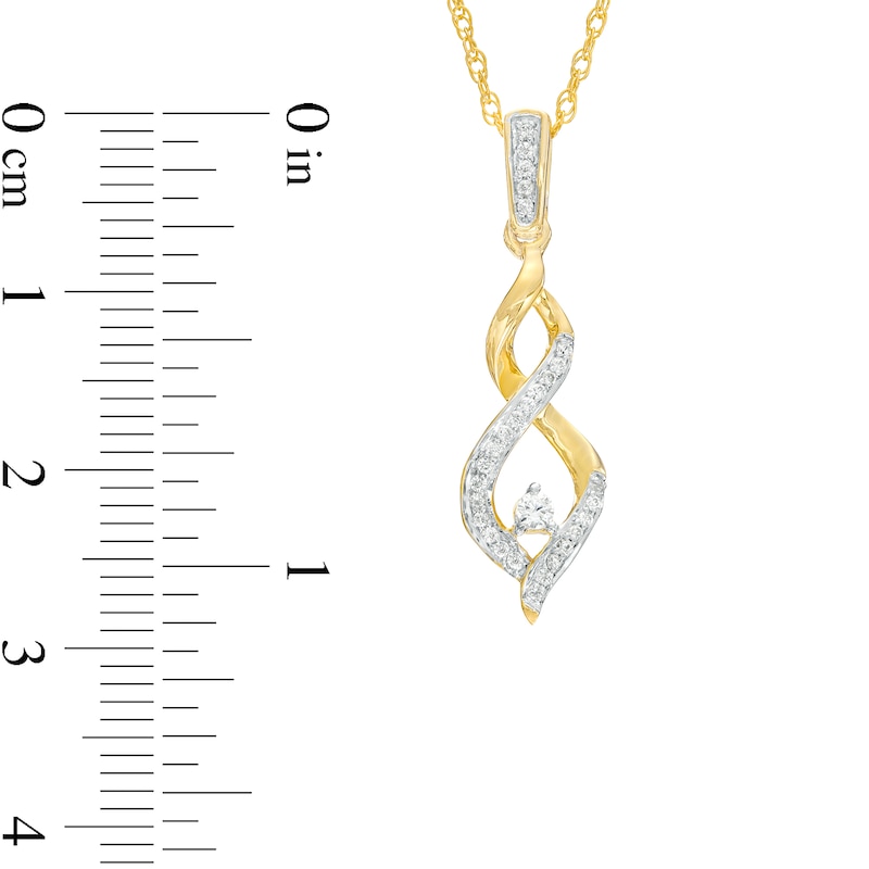 0.16 CT. T.W. Diamond Twist Flame Pendant in 10K Gold