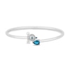 Enchanted Disney Cinderella Pear-Shaped London Blue Topaz and 0.065 CT. T.W. Diamond Carriage Bangle in Sterling Silver