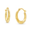 Thumbnail Image 1 of Faceted Hoop Earrings in 10K Gold