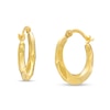 Thumbnail Image 0 of Faceted Hoop Earrings in 10K Gold