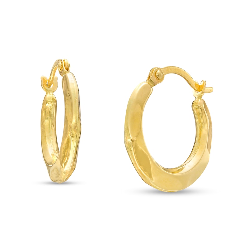 Faceted Hoop Earrings in 10K Gold|Peoples Jewellers
