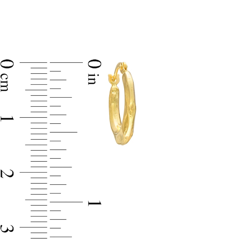 Main Image 3 of Faceted Hoop Earrings in 10K Gold