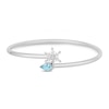 Thumbnail Image 1 of Enchanted Disney Elsa Pear-Shaped Sky Blue Topaz and 0.065 CT. T.W. Diamond Bangle in Sterling Silver