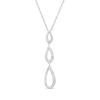Thumbnail Image 1 of 0.06 CT. T.W. Diamond Graduated Triple Teardrop Pendant in Sterling Silver